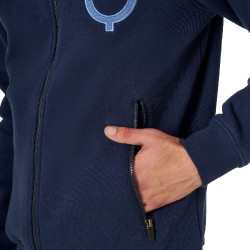 Sweat masculino Equestro EQ com fecho frontal Blazer marinho Azul-marinho