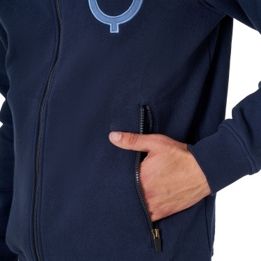 Sweat masculino Equestro EQ com fecho frontal Blazer marinho Azul-marinho
