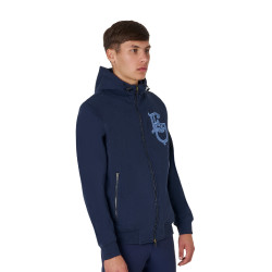 Sweat masculino Equestro EQ com fecho frontal Blazer marinho Azul-marinho