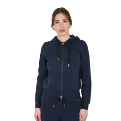 Moletom feminino Equestro Institutional com zíper frontal Blazer marinho Azul-marinho