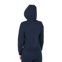 Moletom feminino Equestro Institutional com zíper frontal Blazer marinho Azul-marinho