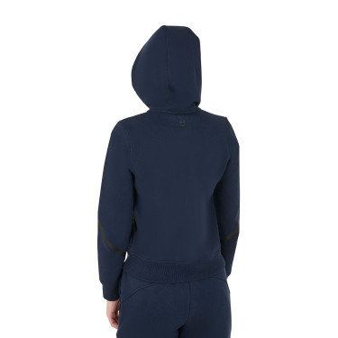 Moletom feminino Equestro Institutional com zíper frontal Blazer marinho Azul-marinho