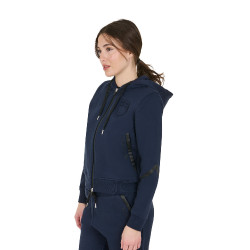 Moletom feminino Equestro Institutional com zíper frontal Blazer marinho Azul-marinho