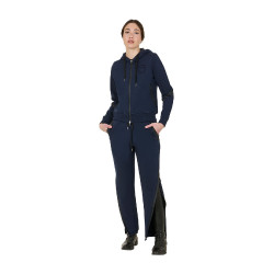 Moletom feminino Equestro Institutional com zíper frontal Blazer marinho Azul-marinho