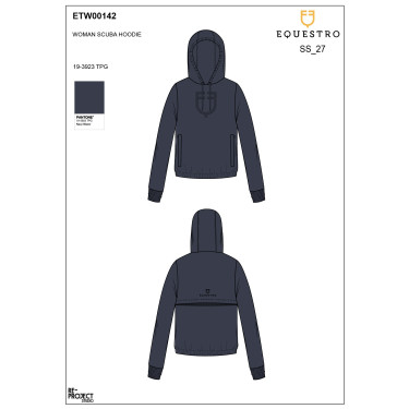 Sweat feminino Equestro com recortes Blazer marinho Azul-marinho