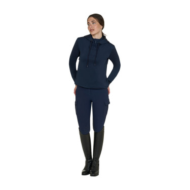 Sweat feminino Equestro com recortes Blazer marinho Azul-marinho