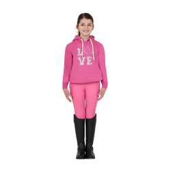 Sweatshirt com capuz para menina Equestro Winter Love Rosa castelo