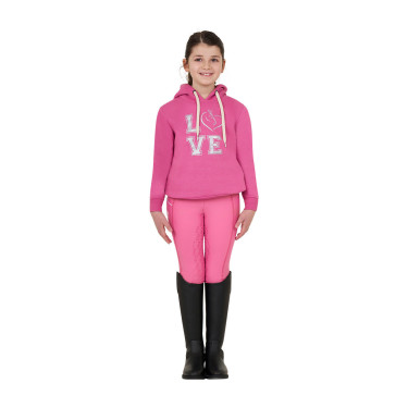 Sweatshirt com capuz para menina Equestro Winter Love Rosa castelo