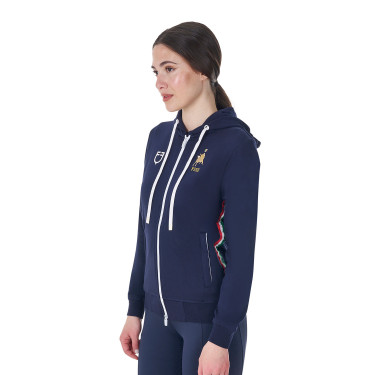 Moletom com capuz feminino Equestro x FISE Blazer marinho Azul-marinho Moletom com capuz feminino Equestro x FISE Blazer marinho Azul-marinho