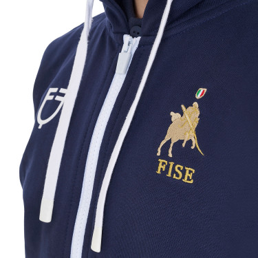 Moletom com capuz infantil unissex em lã polar Equestro x FISE Blazer marinho Azul-marinho Moletom com capuz infantil unissex em lã polar Equestro x FISE Blazer marinho Azul-marinho