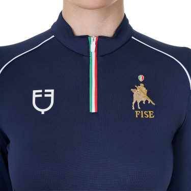 Camada base de treino feminina Equestro x FISE Blazer marinho Azul-marinho Camada base de treino feminina Equestro x FISE Blazer marinho Azul-marinho