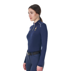 Camada base de treino feminina Equestro x FISE Blazer marinho Azul-marinho Camada base de treino feminina Equestro x FISE Blazer marinho Azul-marinho