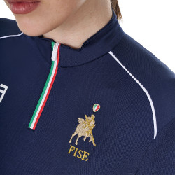 Camada base de treino feminina Equestro x FISE Blazer marinho Azul-marinho Camada base de treino feminina Equestro x FISE Blazer marinho Azul-marinho