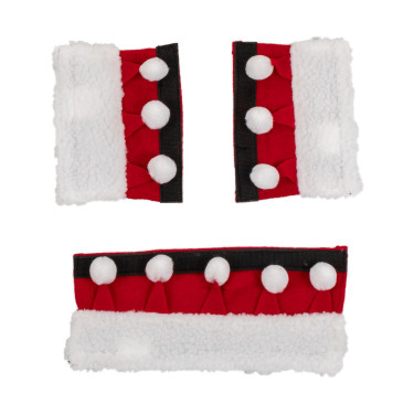 Conjunto de Natal Supreme cobre-narigueira + protetores de montantes Vermelho