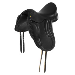 Sela de adestramento monoflap Equestro em couro Preto