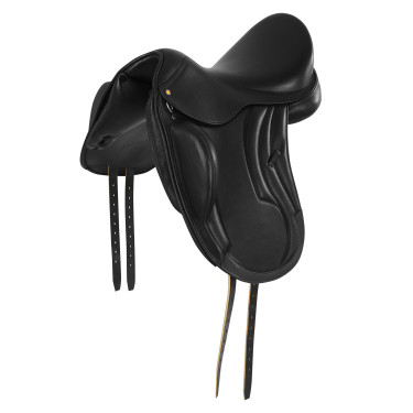 Sela de adestramento monoflap Equestro em couro Preto