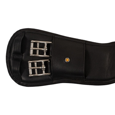 Cilha de dressage Equestro em couro macio Preto