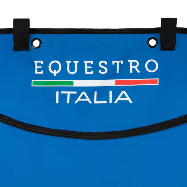Cortina longa de box Equestro x FISE com logotipo bordado Azul da Savoia