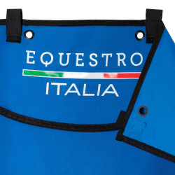 Cortina longa de box Equestro x FISE com logotipo bordado Azul da Savoia