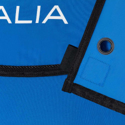 Cortina longa de box Equestro x FISE com logotipo bordado Azul da Savoia