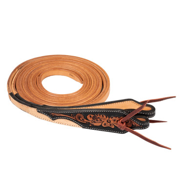 Rendas western Pool’s dark floral tooling Preto / natural