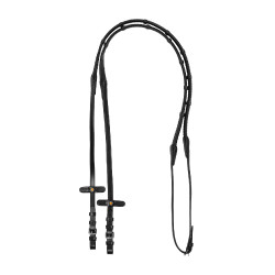 Renas de borracha Equestro Eventa com limitadores Preto