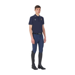 Polo de treino masculino Equestro x FISE três botões manga curta Blazer marinho Azul-marinho