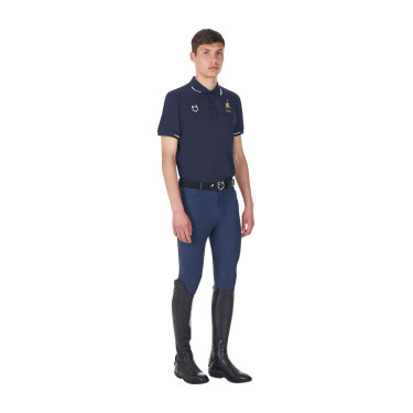Polo de treino masculino Equestro x FISE três botões manga curta Blazer marinho Azul-marinho Polo de treino masculino Equestro x FISE três botões manga curta Blazer marinho Azul-marinho