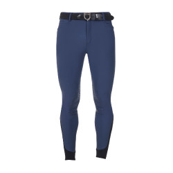 Calças de equitação masculinas Equestro x FISE com grip nos joelhos Blazer marinho Azul-marinho