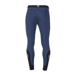 Calças de equitação masculinas Equestro x FISE com grip nos joelhos Blazer marinho Azul-marinho