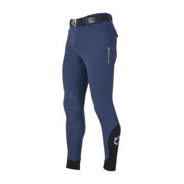 Calças de equitação masculinas Equestro x FISE com grip nos joelhos Blazer marinho Azul-marinho