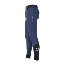 Calças de equitação masculinas Equestro x FISE com grip nos joelhos Blazer marinho Azul-marinho