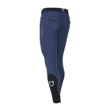 Calças de equitação masculinas Equestro x FISE com grip nos joelhos Blazer marinho Azul-marinho