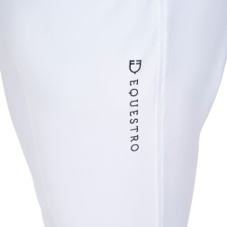 Calças de equitação masculinas Equestro x FISE com grip nos joelhos Branco Calças de equitação masculinas Equestro x FISE com grip nos joelhos Branco