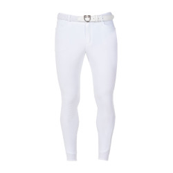 Calças de equitação masculinas Equestro x FISE full grip Branco Calças de equitação masculinas Equestro x FISE full grip Branco