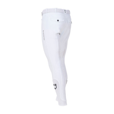 Calças de equitação masculinas Equestro x FISE full grip Branco Calças de equitação masculinas Equestro x FISE full grip Branco