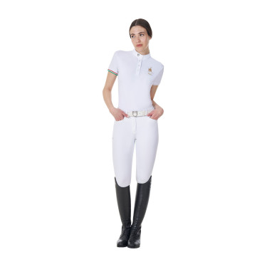 Calças de equitação masculinas Equestro x FISE full grip Branco Calças de equitação masculinas Equestro x FISE full grip Branco