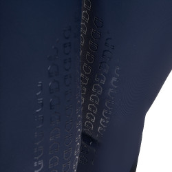 Calças de equitação femininas Equestro x FISE com grip nos joelhos Blazer marinho Azul-marinho