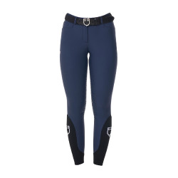 Calças de equitação femininas Equestro x FISE com full grip Blazer marinho Azul-marinho