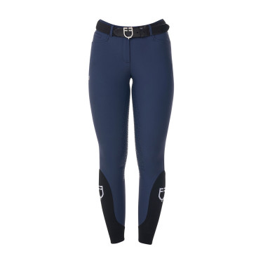 Calças de equitação femininas Equestro x FISE com full grip Blazer marinho Azul-marinho