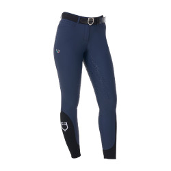 Calças de equitação femininas Equestro x FISE com full grip Blazer marinho Azul-marinho