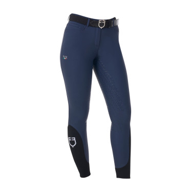 Calças de equitação femininas Equestro x FISE com full grip Blazer marinho Azul-marinho