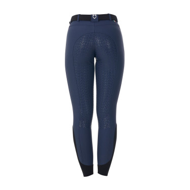 Calças de equitação femininas Equestro x FISE com full grip Blazer marinho Azul-marinho