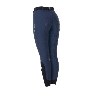 Calças de equitação femininas Equestro x FISE com full grip Blazer marinho Azul-marinho