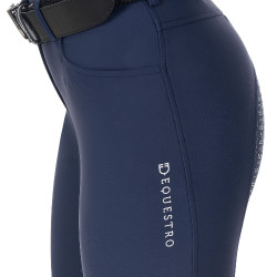 Calças de equitação femininas Equestro x FISE com full grip Blazer marinho Azul-marinho
