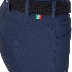 Calças de equitação femininas Equestro x FISE com full grip Blazer marinho Azul-marinho