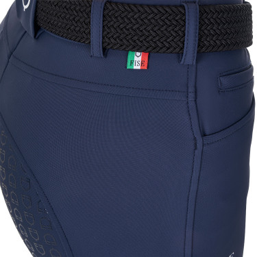 Calças de equitação femininas Equestro x FISE com full grip Blazer marinho Azul-marinho