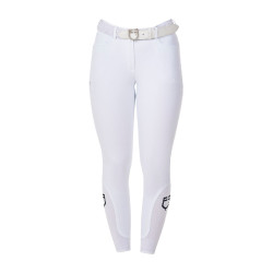 Calças de equitação femininas Equestro x FISE com full grip Branco Calças de equitação femininas Equestro x FISE com full grip Branco