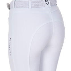 Calças de equitação femininas Equestro x FISE com full grip Branco Calças de equitação femininas Equestro x FISE com full grip Branco