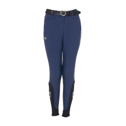 Calças de equitação infantis unissexo Equestro x FISE com grip nos joelhos Blazer marinho Azul-marinho